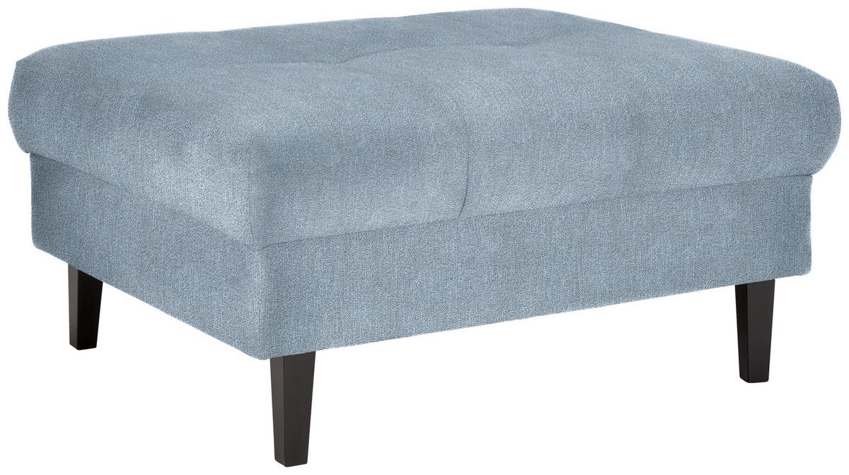 Hocker Boston Hellblau - Schwarz/Grau, Konventionell, Holz/Textil (93/46/75cm) - Based