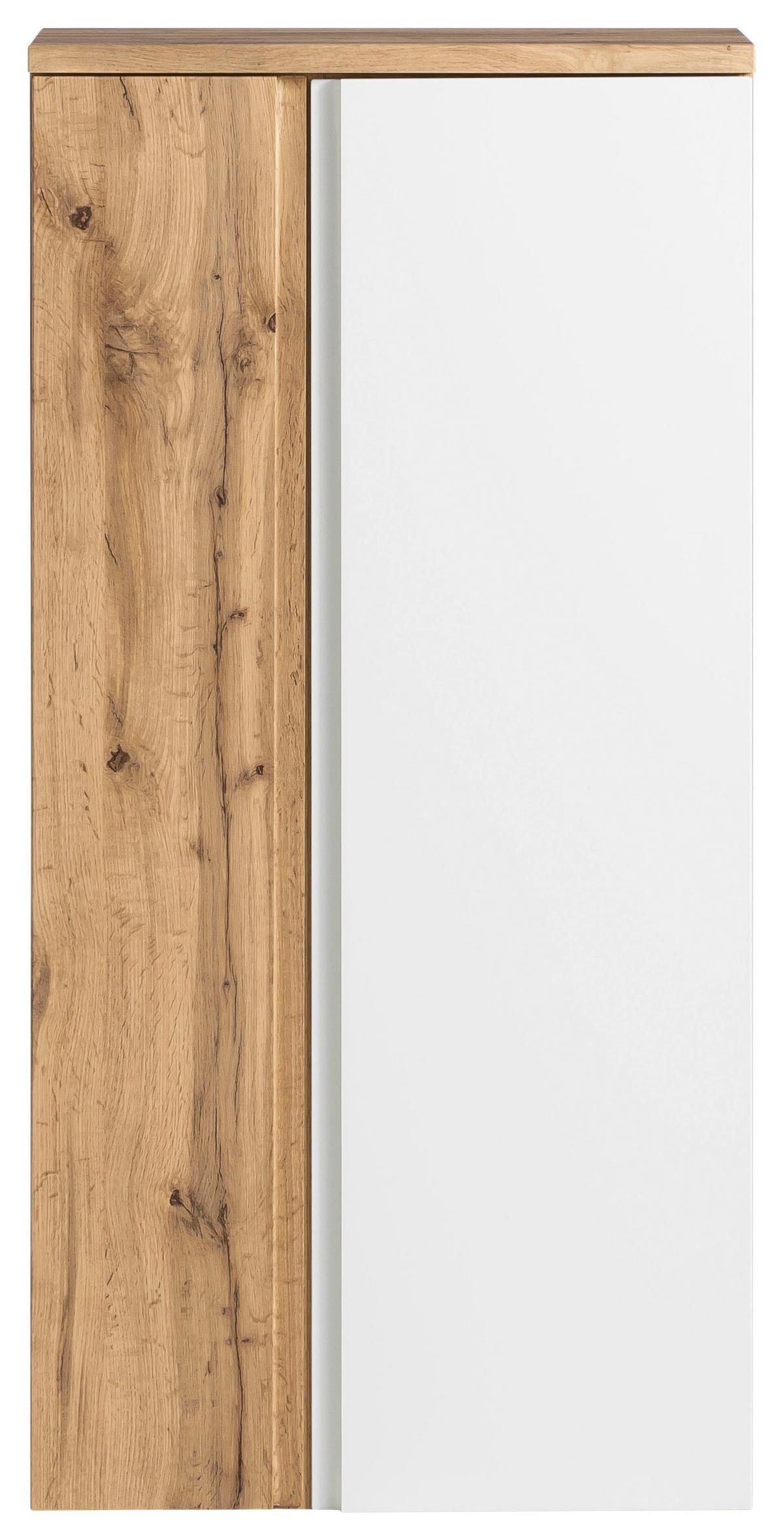 Midischrank Varese ca. 65x130 cm Weiß/Eiche - Eiche Wotan/Weiß, MODERN, Holzwerkstoff (65/130/35cm) - Held