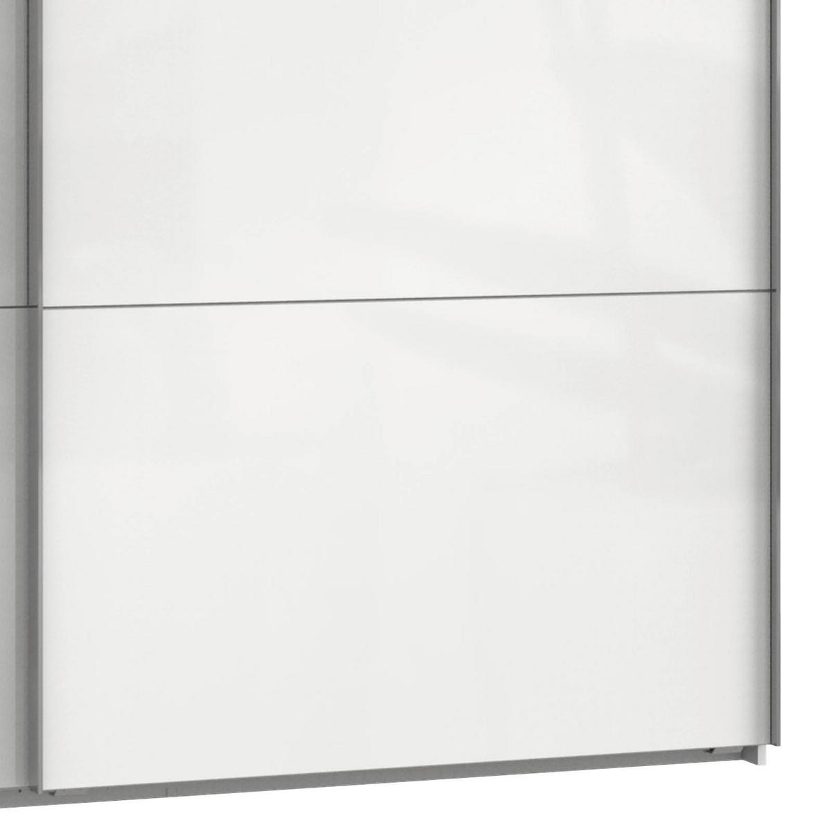 Schwebetürenschrank Level 36D ca. 250 cm Graphitfarben/Weiß - Chromfarben/Weiß Hochglanz, MODERN, Holzwerkstoff/Metall (250/216/65cm) - MID.YOU