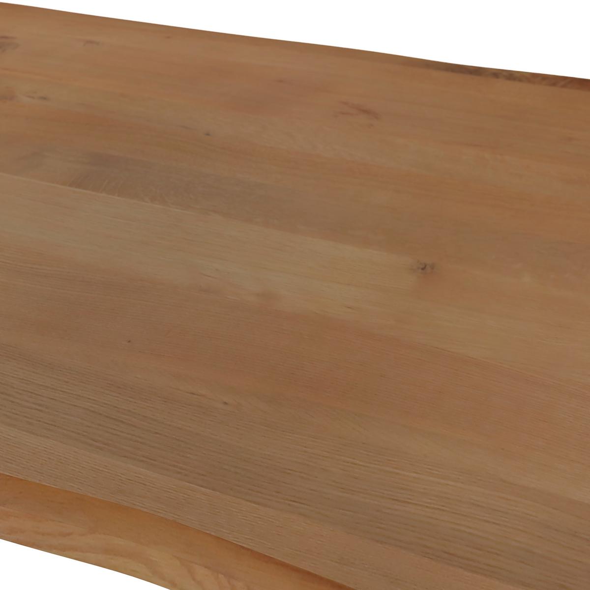 Esstisch Dan in Holz Eiche massiv ca. 180x90 cm - Eichefarben/Schwarz, MODERN, Holz/Metall (180/90/76cm) - Bessagi Home