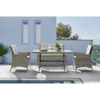 KOMPLET MEBLI TARASOWYCH MARGE - szary, Modern, tworzywo sztuczne/metal (262/129/88cm) - Modern Living