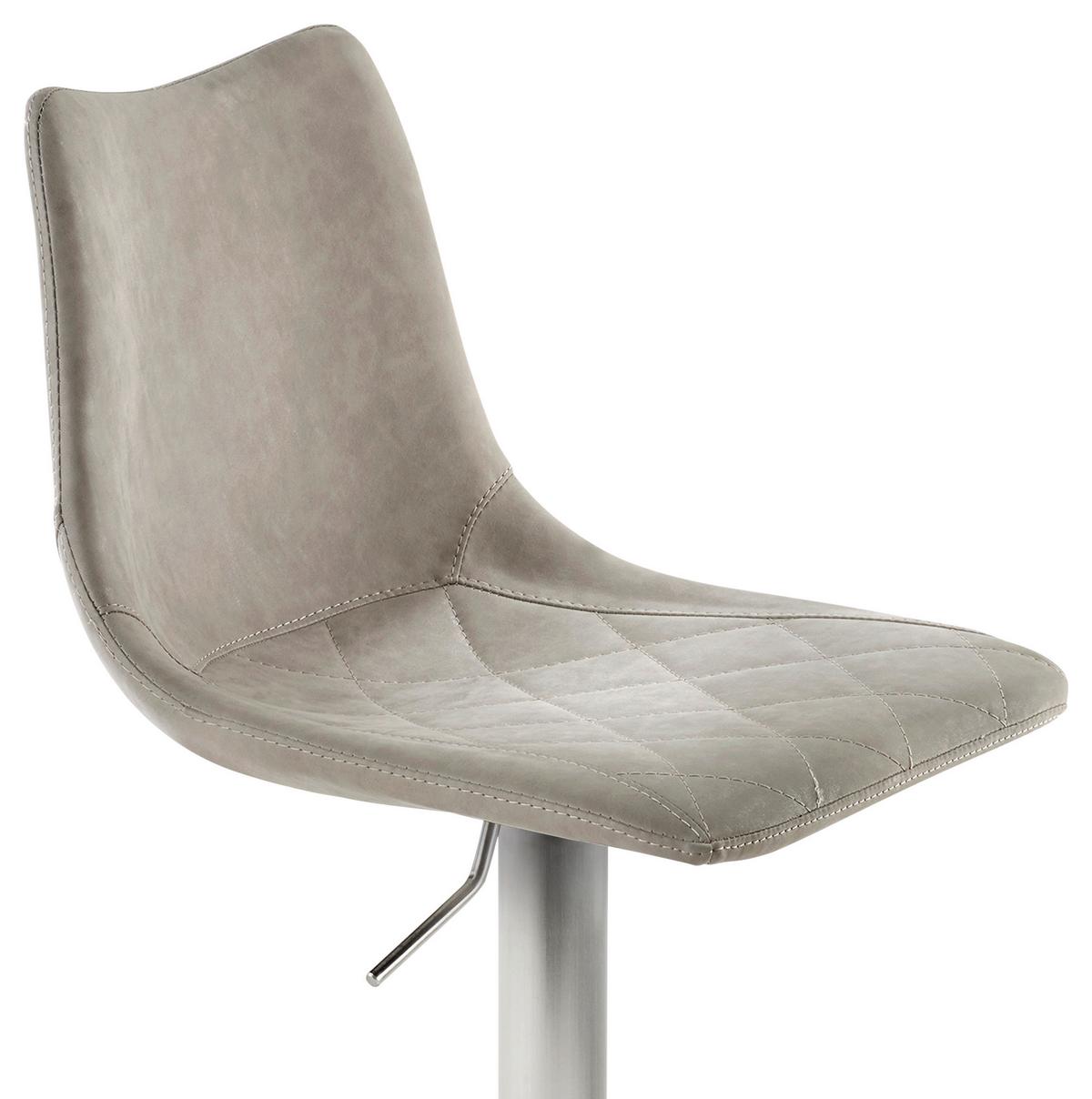 Tresenstuhl "My Tobi", grau - Edelstahlfarben/Grau, KONVENTIONELL, Holz/Textil (43/85-110/50cm) - Livetastic