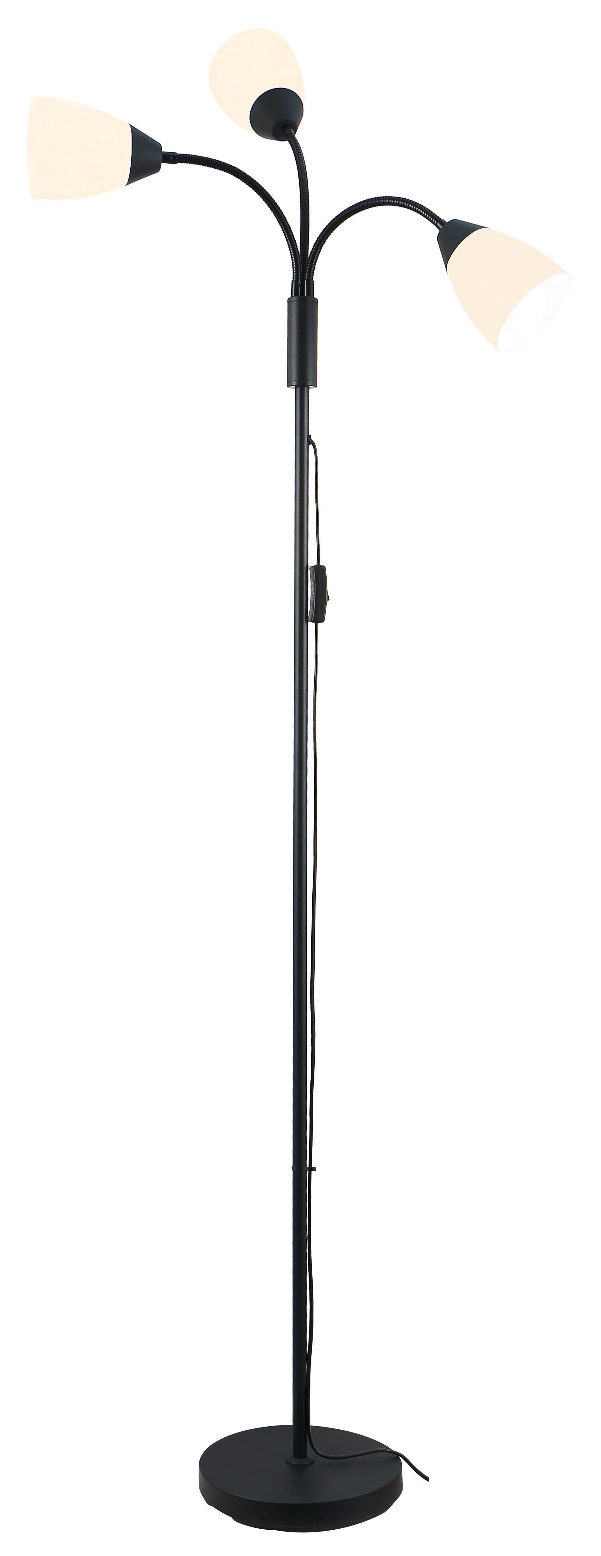 Stehleuchte Turin Schwarz/Weiß max. 25 Watt - Schwarz/Weiß, MODERN, Kunststoff/Metall (45/40/170cm) - Mömax
