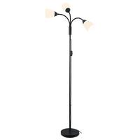 Lampadaire Turin Schwarz/Weiss max. 25 Watt - Weiss/Schwarz, Modern, Kunststoff/Metall (45/40/170cm) - Mömax