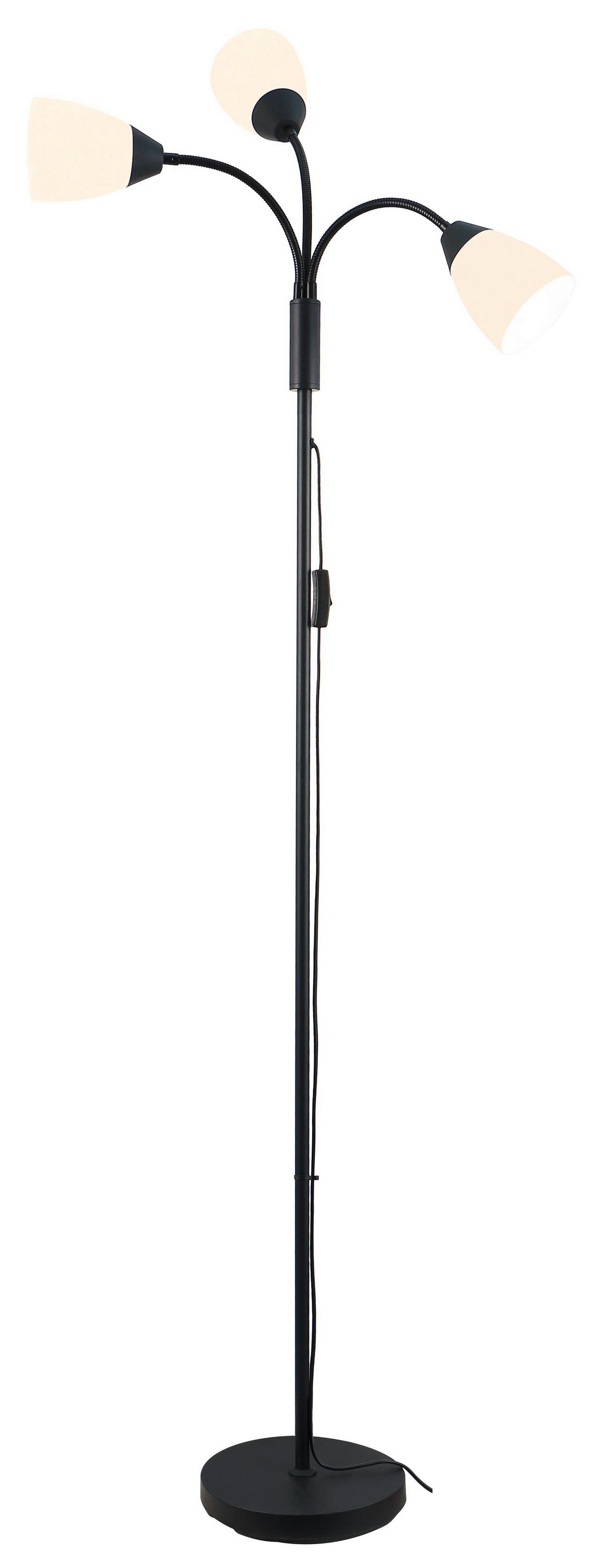 Lampadaire Turin Schwarz/Weiss max. 25 Watt - Weiss/Schwarz, Modern, Kunststoff/Metall (45/40/170cm) - Mömax