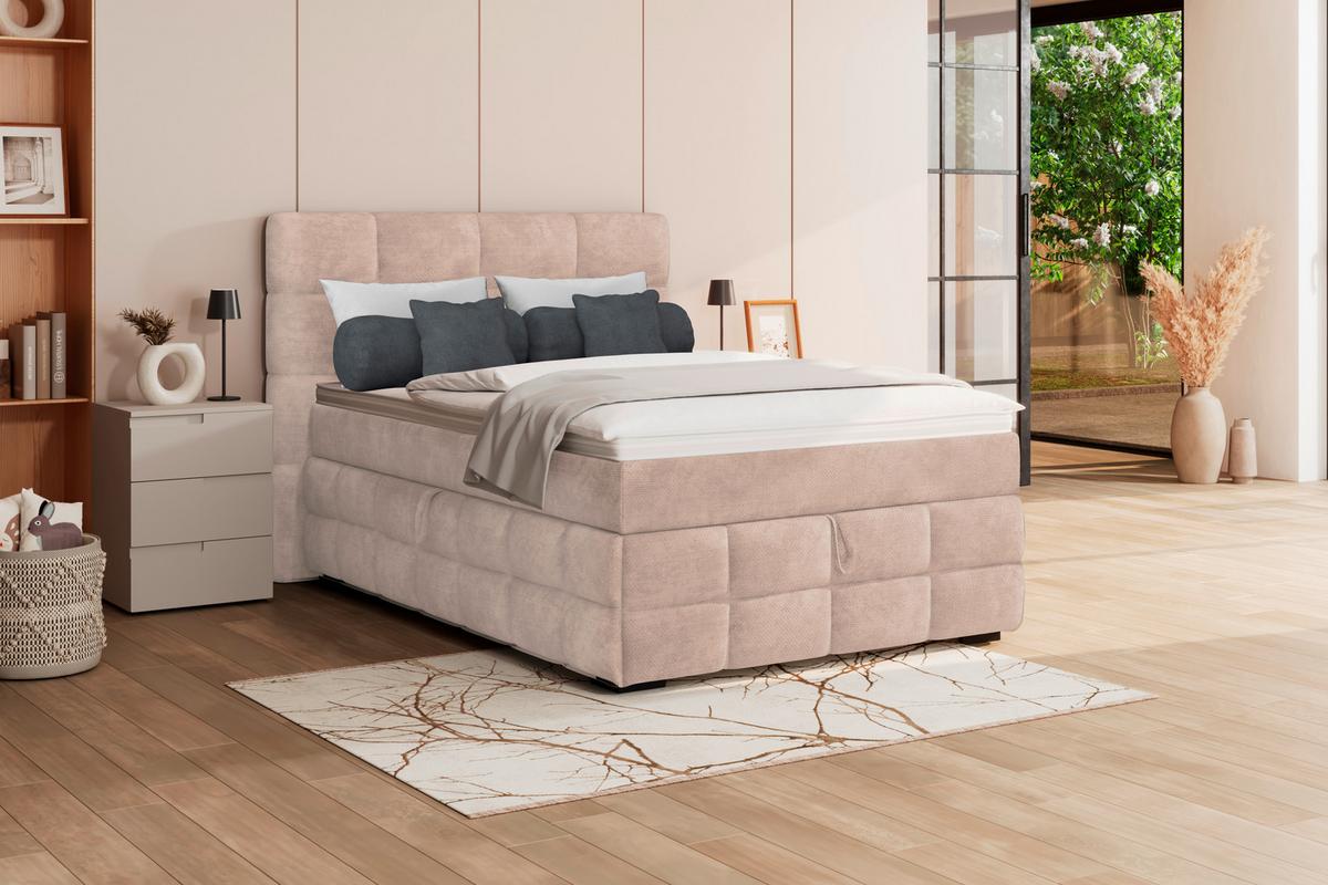 PAT BOX VEGA - bej/alb, Trend, lemn/textil (120/200cm) - Modern Living