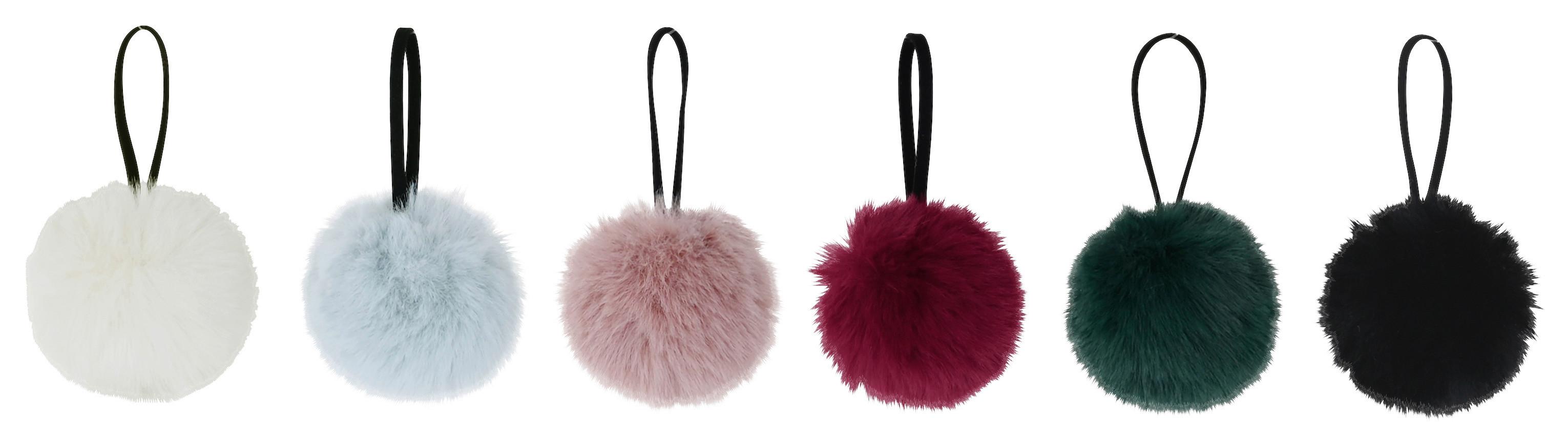 Dekohänger Fluffy diverse Farben - Rot/Schwarz, MODERN, Textil (7cm) - Mömax