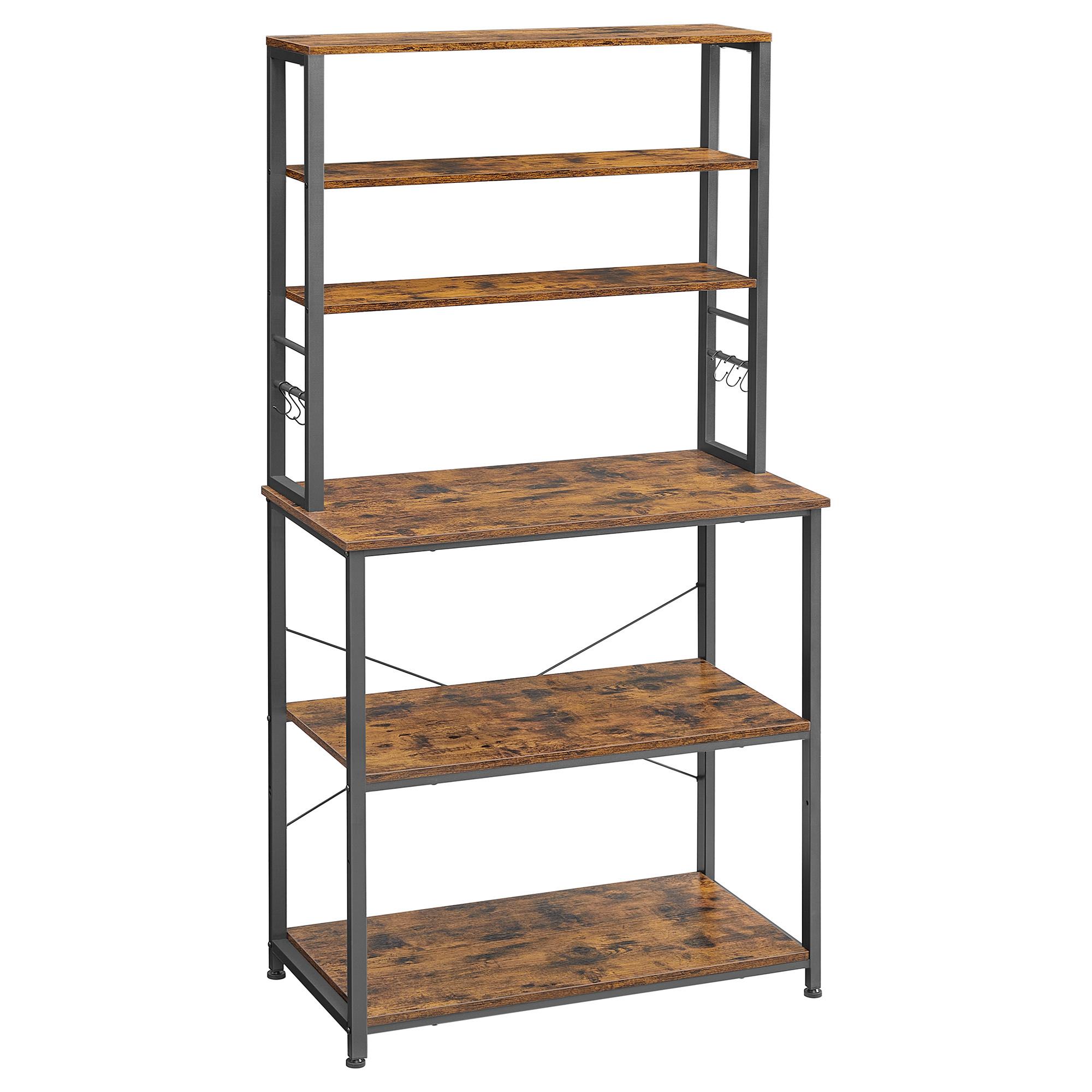 Regal Schwarz Dunkelbraun ca. 80x167x40 cm - Dunkelbraun/Schwarz, Trend, Holzwerkstoff/Metall (80/167/40cm) - MID.YOU