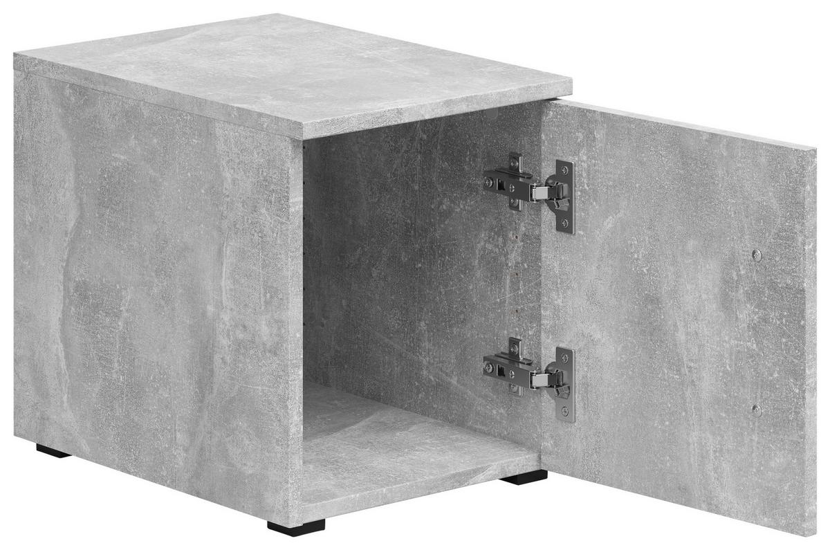 Aufsatzschrank Multistauraum Betonoptik - Schwarz/Grau, MODERN, Holzwerkstoff/Kunststoff (30cm) - Mömax