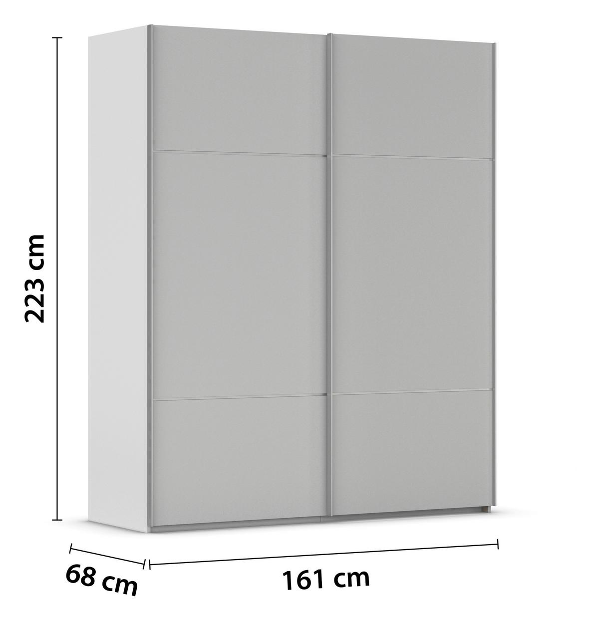 Omara Z Drsnimi Vrati Covalo, Siva - siva/barve aluminija, Konvencionalno, kovina/leseni material (162/223/68cm) - Novel