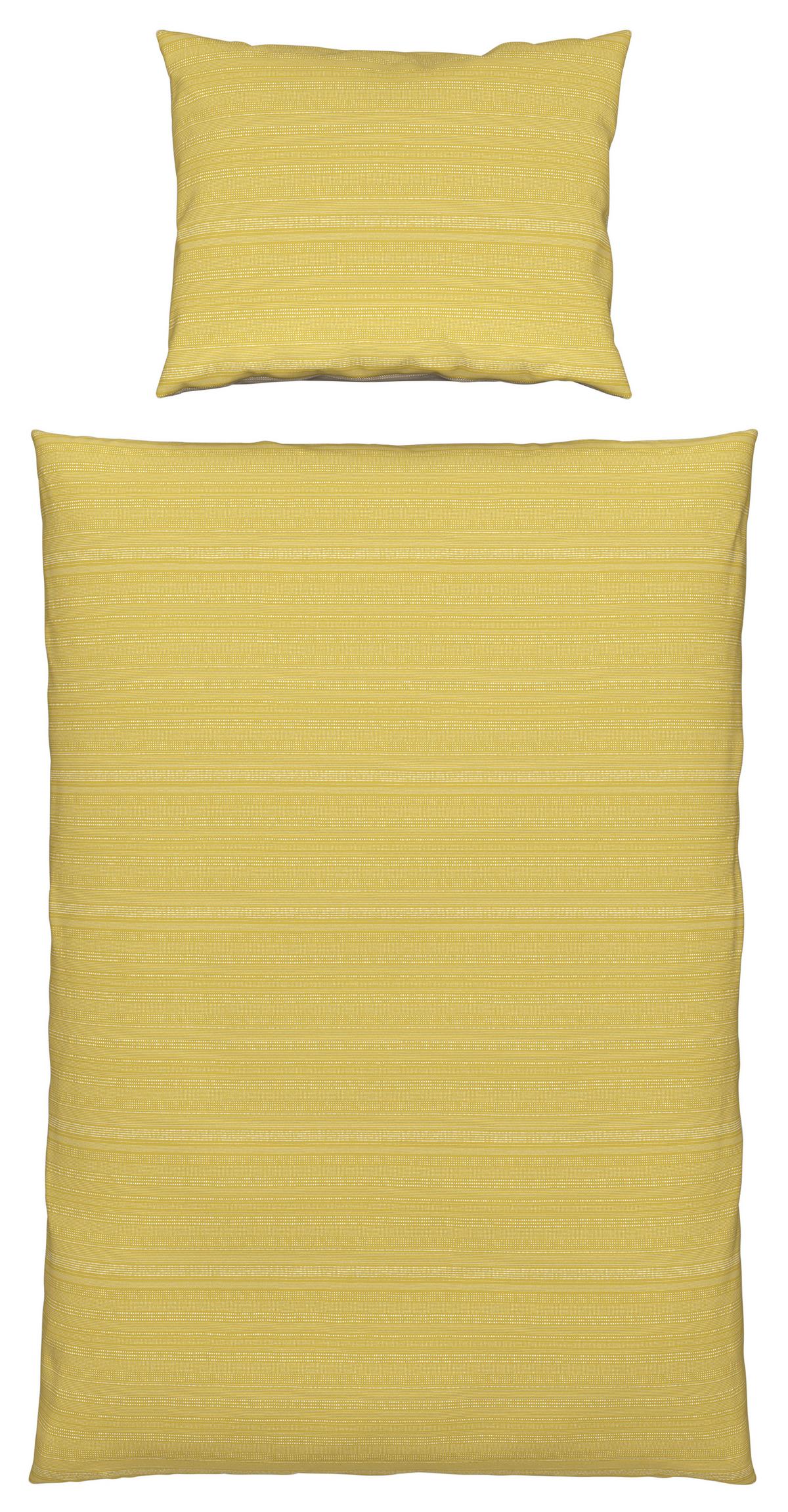 Bettwäsche Kinzura Wende ca. 160x210cm - Gelb/Braun, Konventionell, Textil (160/210cm) - Modern Living