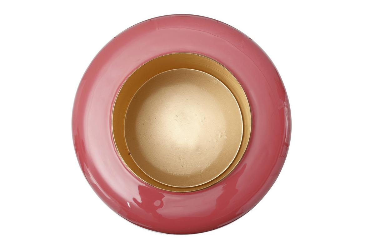 VASE ART DECO 125 - Koralle/Goldfarben, Trend, Metall (34/34/36.5cm) - Kayoom