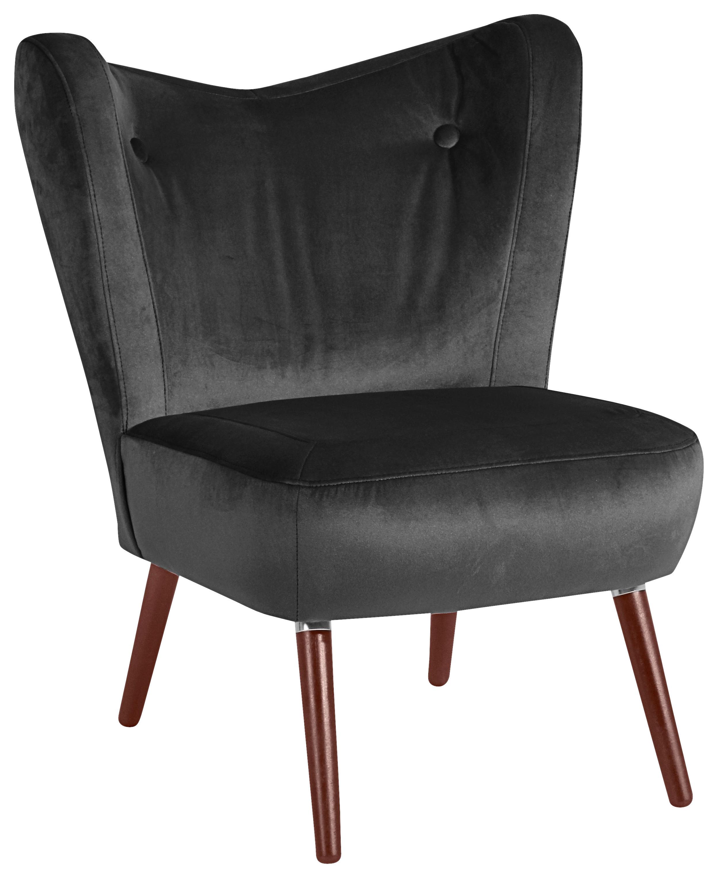SESSEL SARI - Anthrazit/Nussbaumfarben, Design, Holz/Holzwerkstoff (70/86/69cm) - Max Winzer