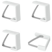 Asztalterítőcsipesz-készlet Table - fehér, műanyag/fém (4/5,5/1cm) - Metaltex