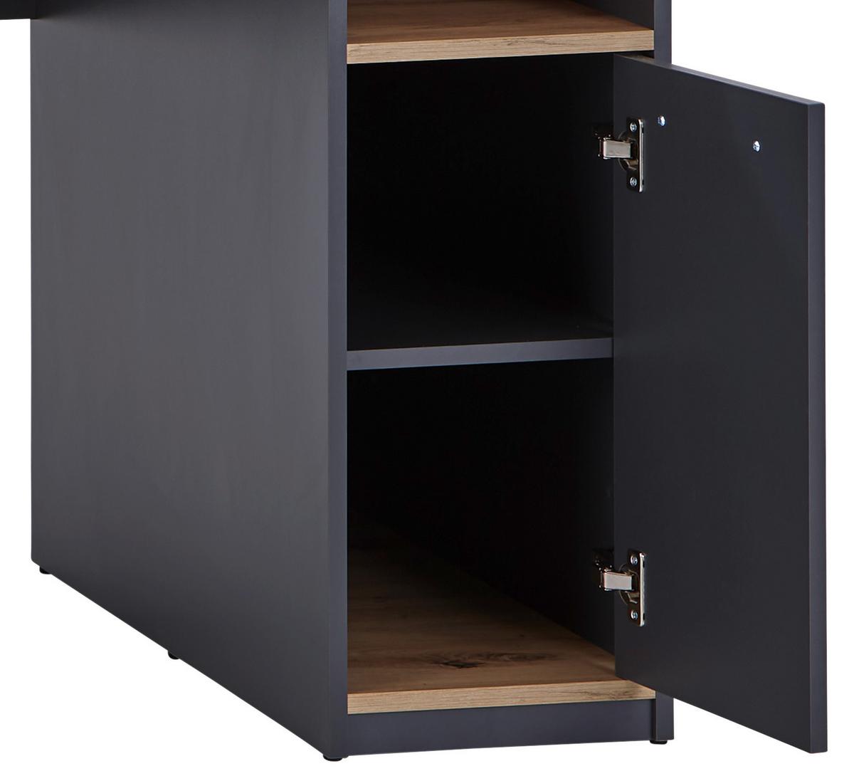 Računalniška Miza Speed, Antracit, Hrast - barve hrasta/antracit, Moderno, kovina/leseni material (160,2/91,9/70cm)