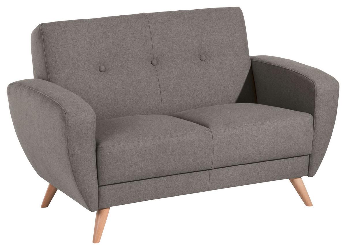 2-SITZER-SOFA JERRY - Naturfarben/Grau, Design, Holz/Textil (136/85/82cm) - Max Winzer