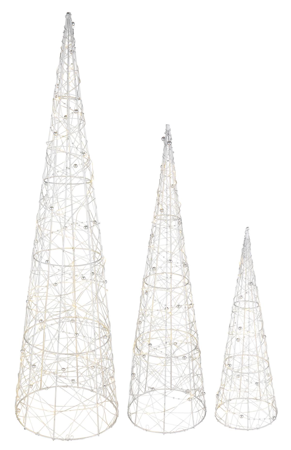 Okrasna Led-svetilka Trees - srebrne barve/prozorno, Basics, umetna masa (13/17/21/40/60/80cm)