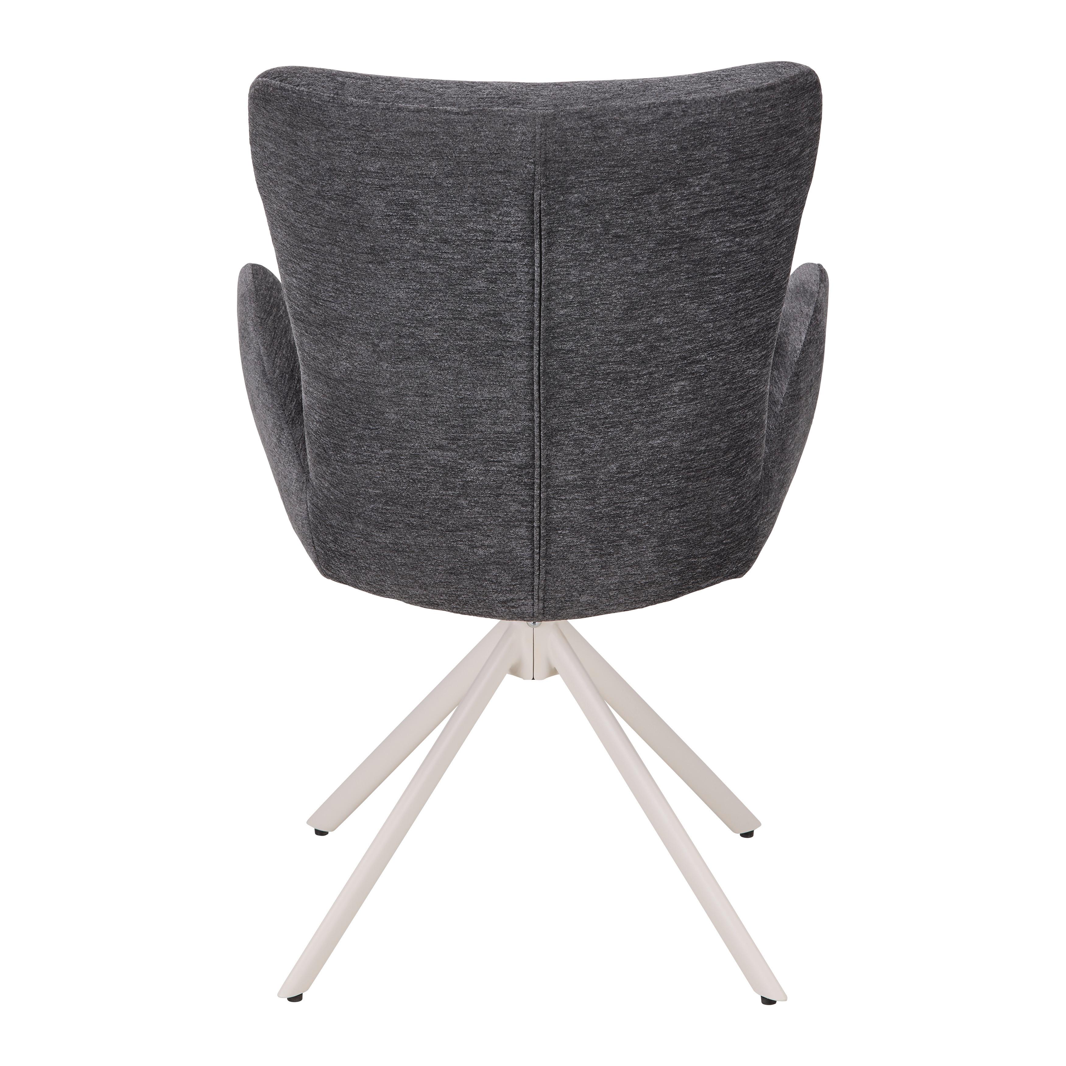 STOL MED ARMSTÖD STELLA - beige/grå, Design, metall/textil (58/91/65cm) - Mömax