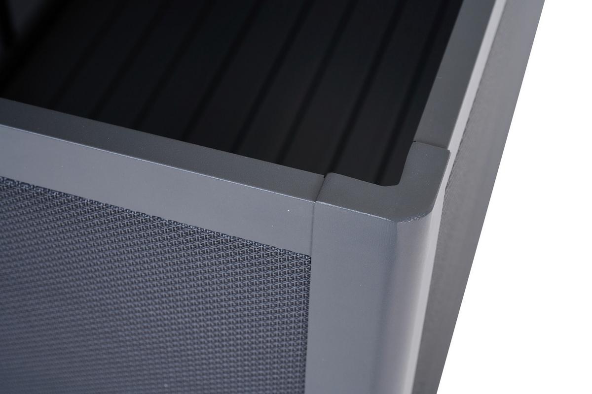 Kissenbox Sabano Grau - Grau, Basics, Kunststoff/Metall (79,3/83/159cm) - Siena Garden