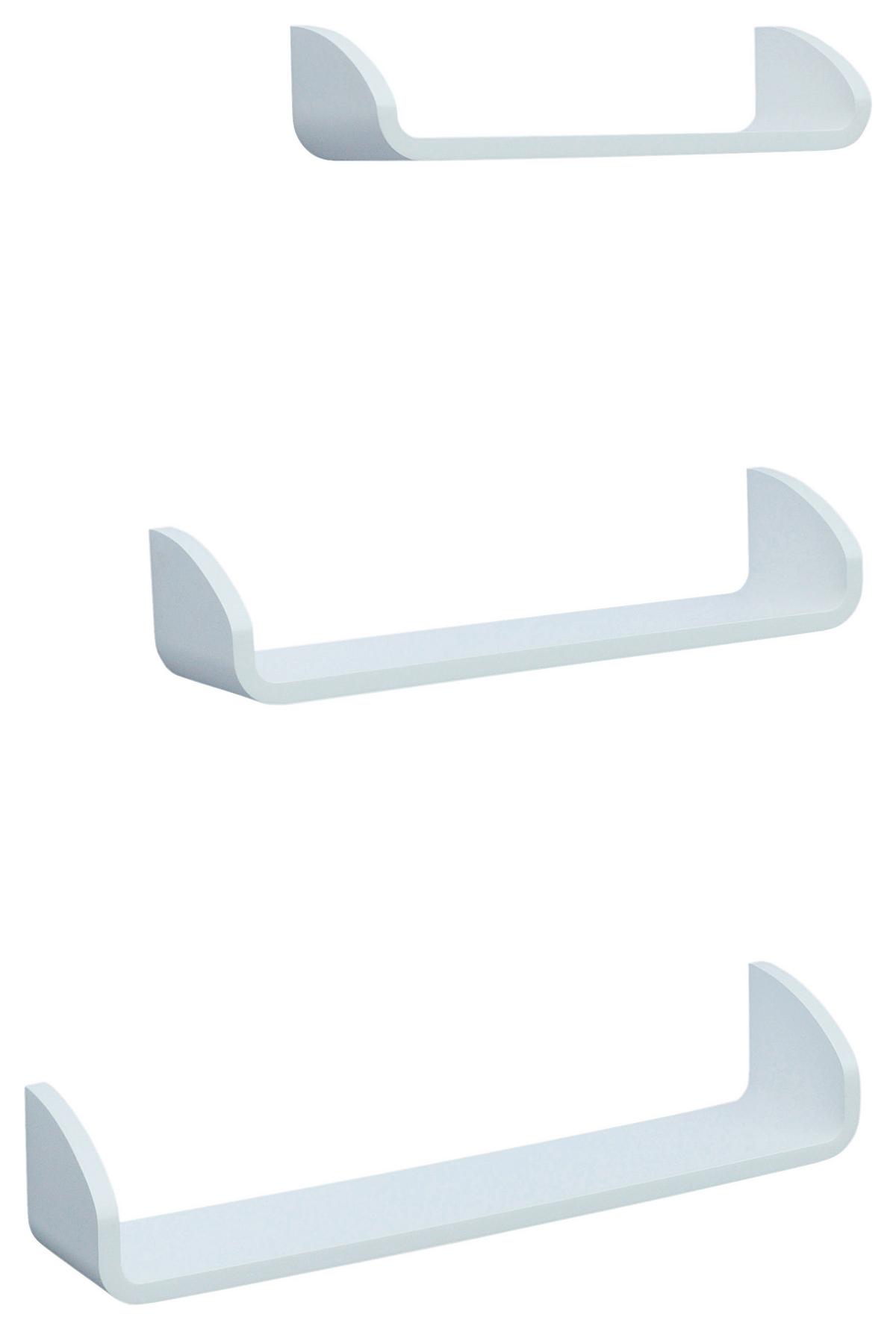 Set Zidnih Polica Carlo - bijela, Moderno, drvni materijal (60/50/40/12/10,5/9/12cm) - Modern Living