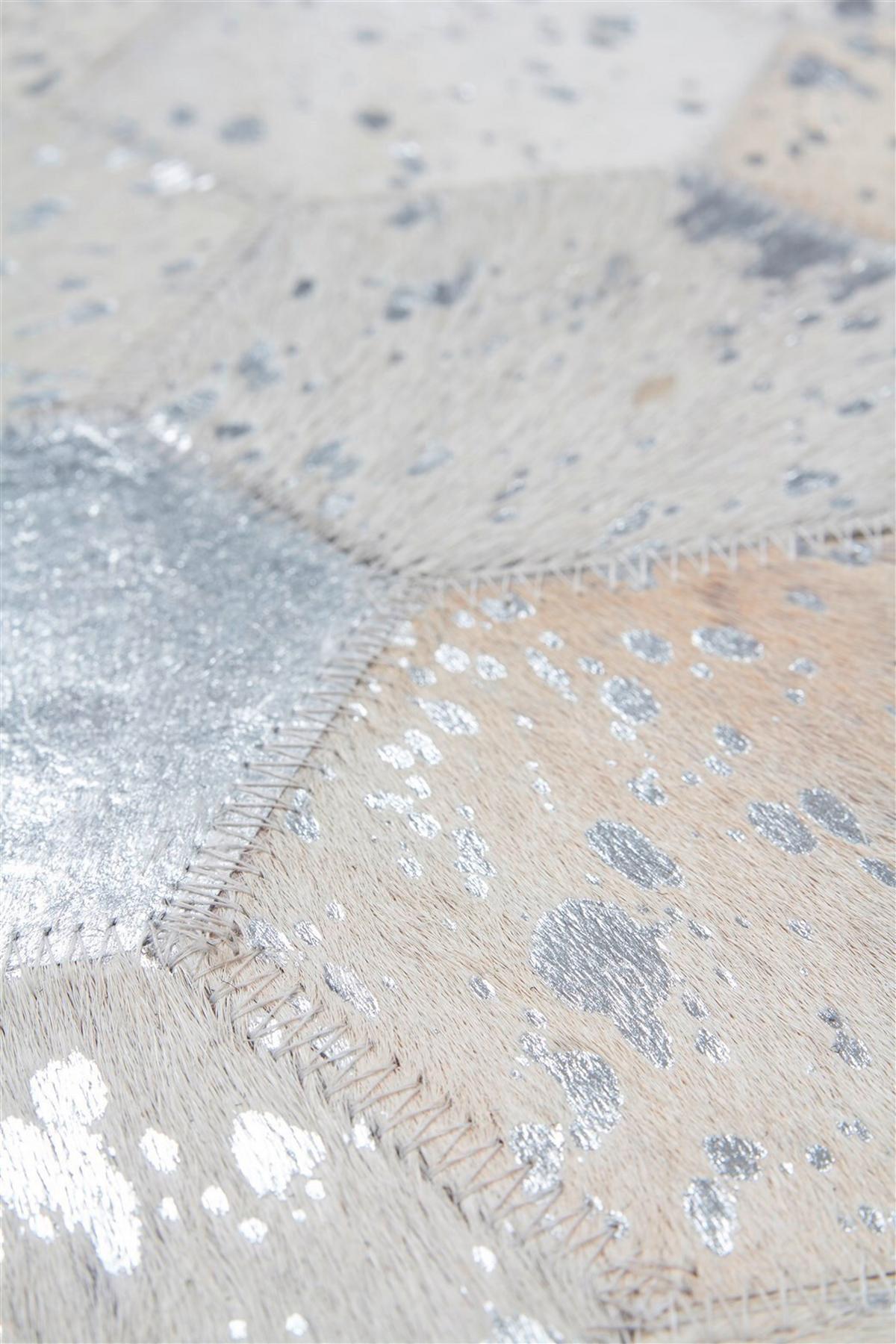 FLACHWEBETEPPICH SPARK 210 GRAU / SILBER - Silberfarben/Grau, Basics, Leder (120/170cm) - Kayoom