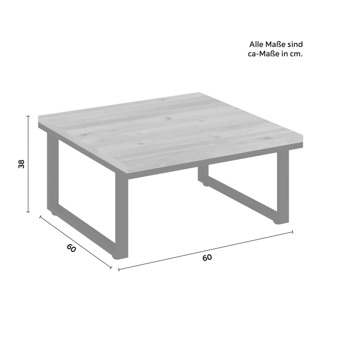 Loungegarnitur Loretta Creme Metall/Holz/Outdoorstoff - Creme/Schwarz, MODERN, Holz/Textil (80/75/80cm) - Bessagi Garden