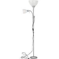 Stehleuchte Vanessa 2 - Weiss/Silberfarben, Basics, Kunststoff/Metall (42/180/21cm) - Mömax