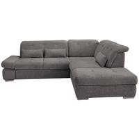 Wohnlandschaft Dalida Braun/Grau Chenille - Chromfarben/Braun, Design, Textil/Metall (280/254cm) - MID.YOU