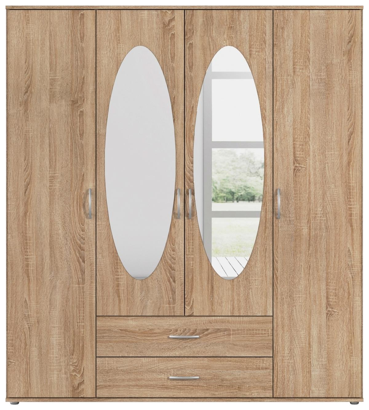 DULAP PAUL - culoare lemn stejar, Konventionell, material pe bază de lemn (168/188/52cm)