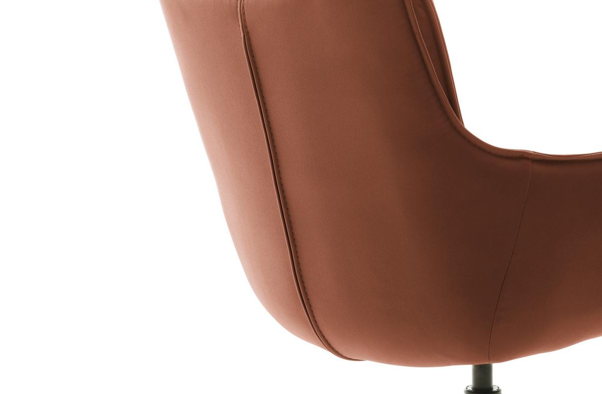 KRZESŁO Z PODŁOKIETNIKAMI HOUSTON - kolor rdzawy/czarny, Design, metal/tkanina (60/90/65cm) - Novel