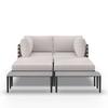 LOUNGEGRUPP ENJA - ljusgrå/grå, Modern, metall/textil (104/60/70cm) - Bessagi Garden