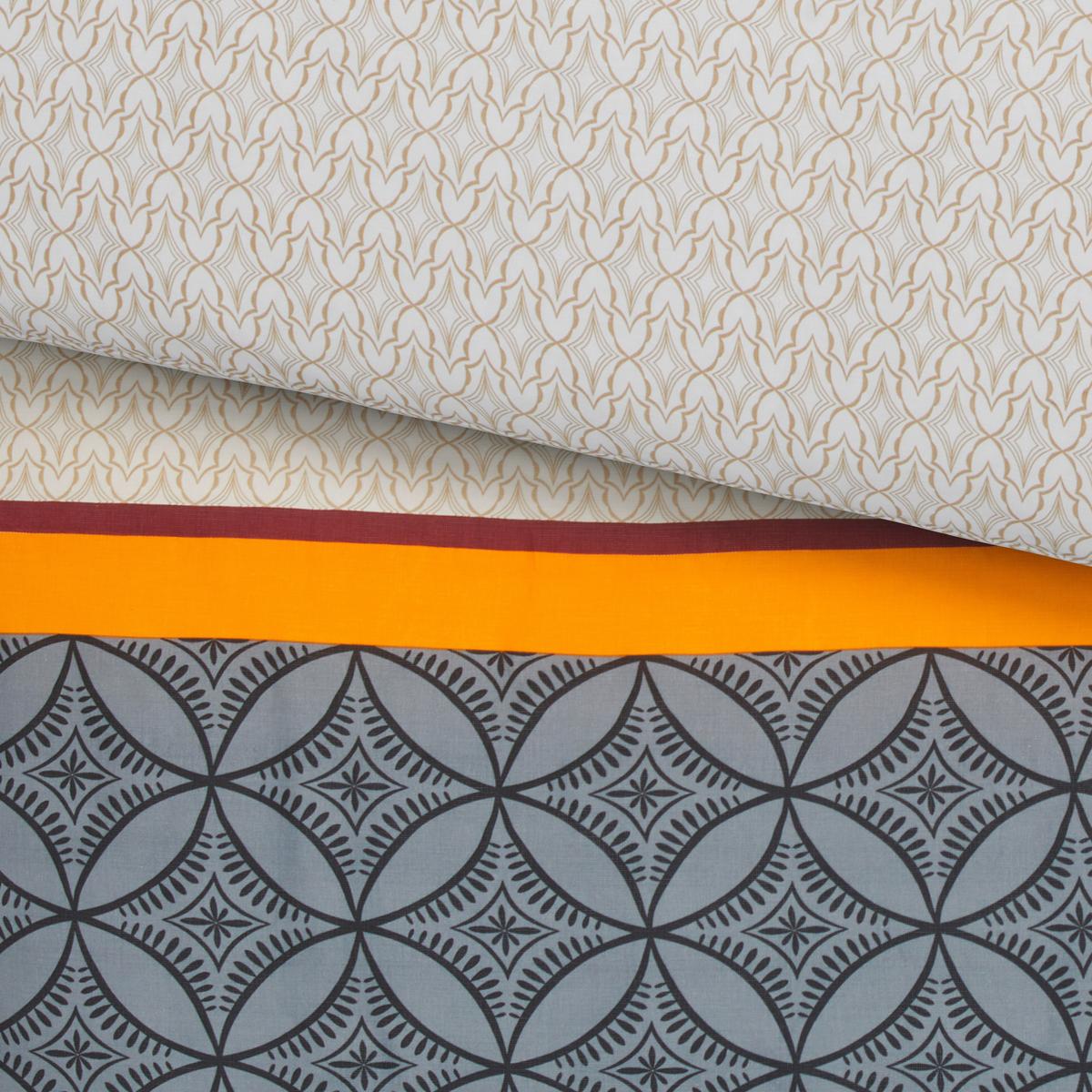 BETTWÄSCHESET NOAH - Anthrazit/Beige, Romantik / Landhaus, Textil (160/210cm) - Modern Living