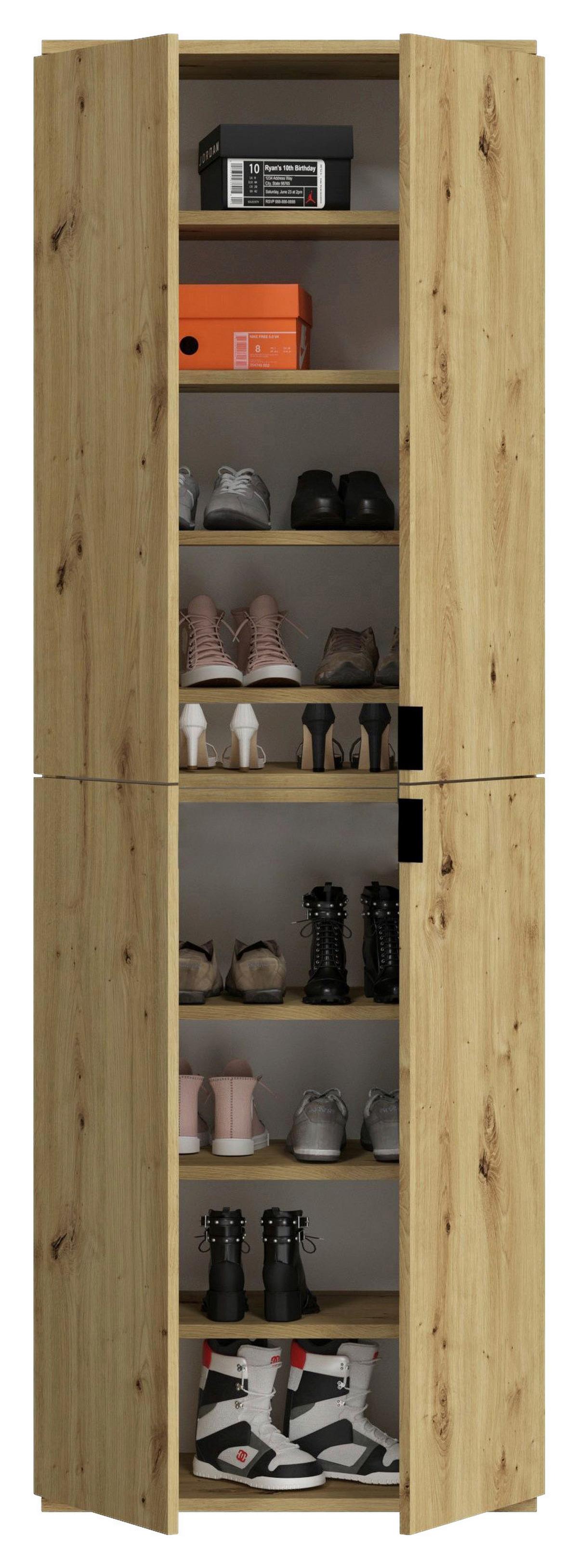 Garderobe Projekt X ca. 212x193 cm Artisan Eiche - KONVENTIONELL, Glas/Holzwerkstoff (212/193/34cm) - MID.YOU