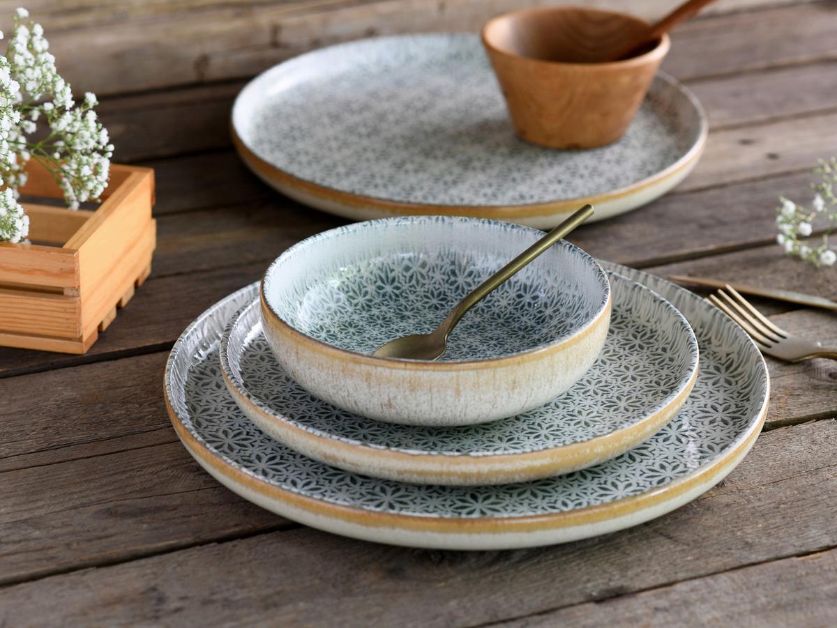 Jedilni Servis Emiliana Grey, 12-Delni - siva/krem barve, Basics, keramika - Creatable