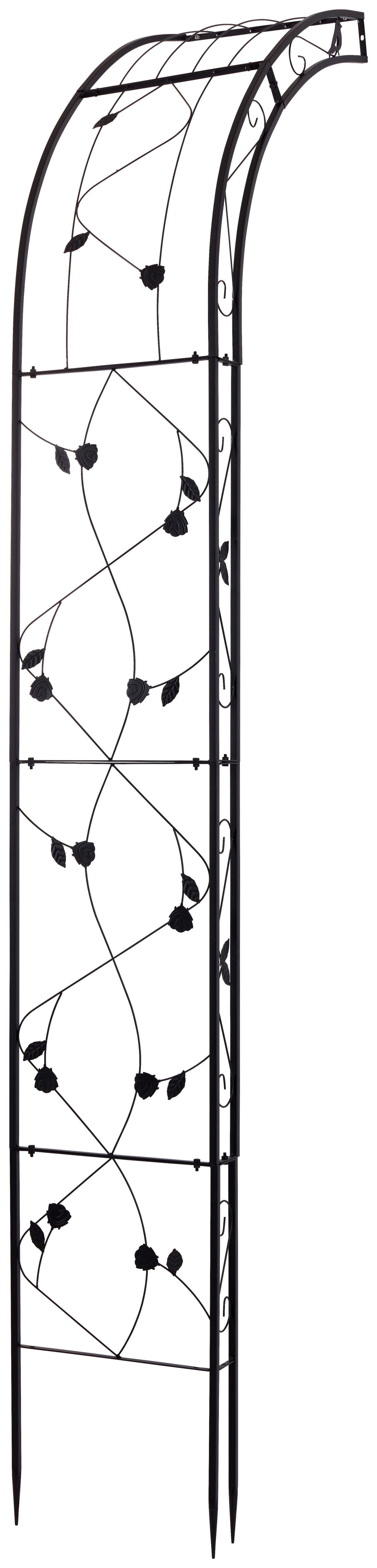 Rosenbogen Mira ca. 145x260 cm Anthrazit - Anthrazit, MODERN, Metall (145/260/38cm) - Gardenson