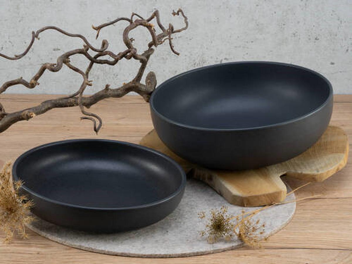 Set Posod Uno Black, 2-Delni - črna, Trend, keramika - Creatable