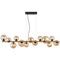 Viseča Led-svetilka Riha, S Sijalko - črna/prosojno, Design, kovina/umetna masa (120/34,5/120cm) - Globo