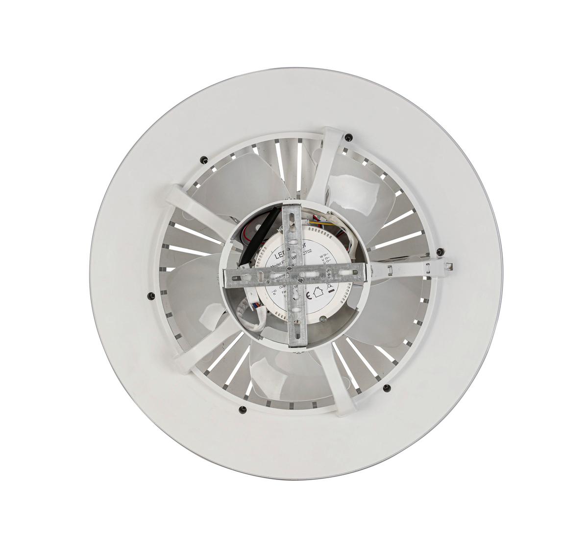 Deckenventilator Tuio Weiß/Chromfarben max. 0,07 W - Chromfarben/Weiß, MODERN, Kunststoff (45/16cm) - Mömax