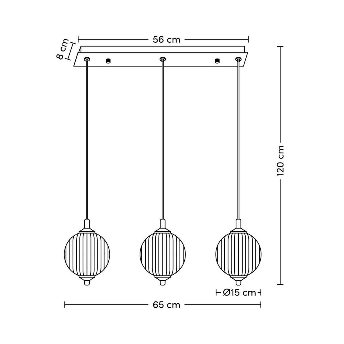 Lampă suspendată cu LED WILM - alb/negru, Modern, plastic/metal (65/15/120cm) - Modern Living