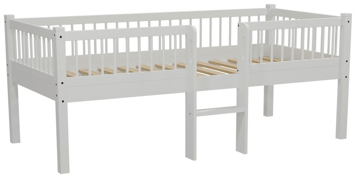 Spielbett  FORREST Weiß ca. 90x200 cm Echtholz Buche - Naturfarben/Weiß, MODERN, Holz (90/200cm) - Vipack