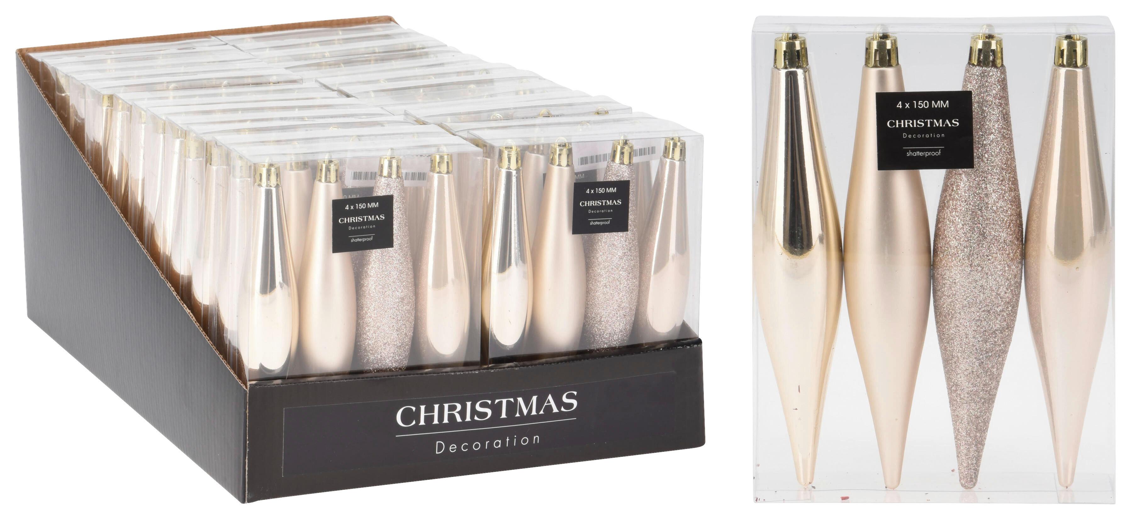 Christbaumkugel Icicle - Creme, Kunststoff (3/15/11cm)