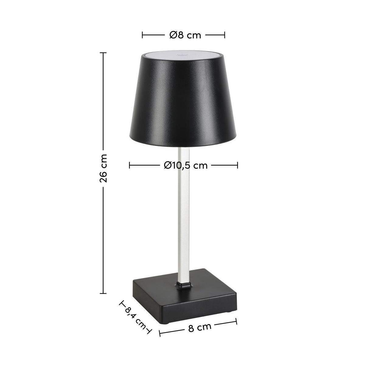 LED-Dekoleuchte Gopi Schwarz max. 1,5 Watt - Silberfarben/Schwarz, Romantik / Landhaus, Kunststoff/Metall (10,5/26cm) - Modern Living