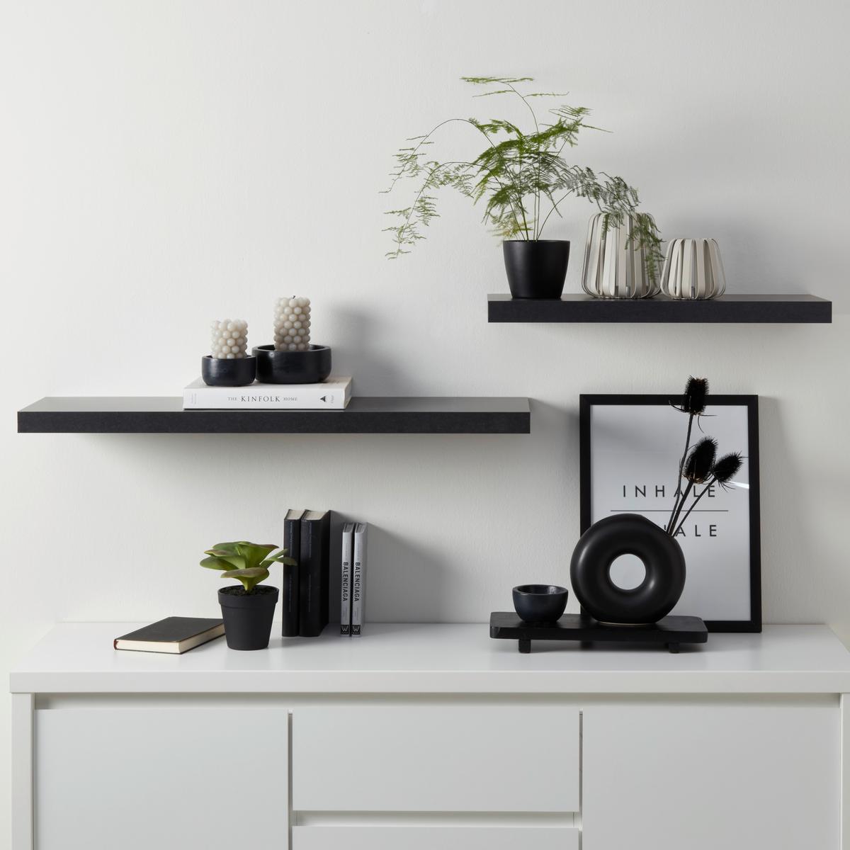 Wandboard in Schwarz - Schwarz, MODERN, Holzwerkstoff (90/4/24cm) - Mömax