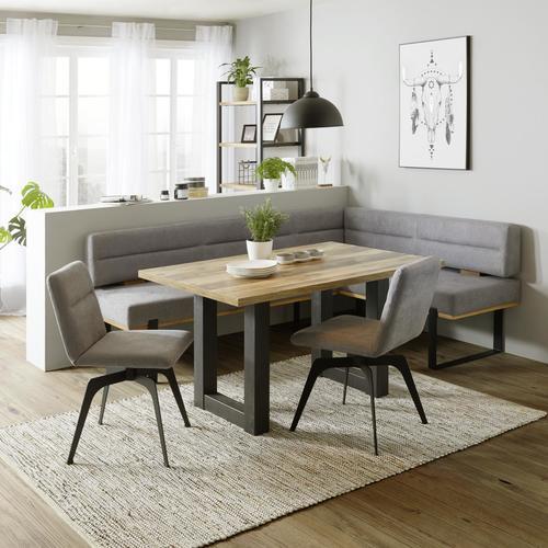 Étkezőasztal Big System - Tölgyfa/Fekete, modern, Faalapú anyag (140/90/76cm) - Modern Living
