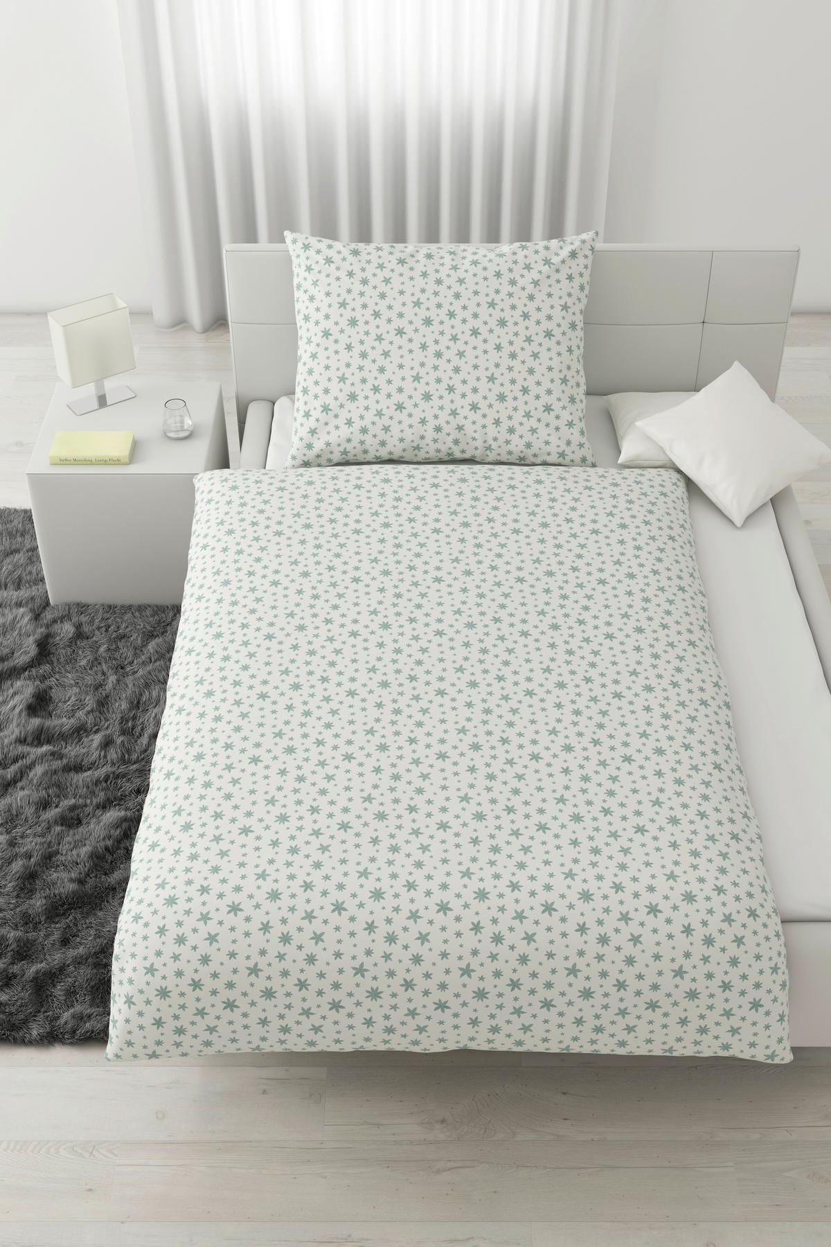 Ágyneműhuzat-garnitúra Anise - mentazöld/fehér, textil (140/200cm) - Modern Living
