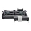 Ecksofa Nuovo Dunkelgrau - Dunkelgrau/Schwarz, MODERN, Textil/Metall (245/72-113/190cm) - Mömax