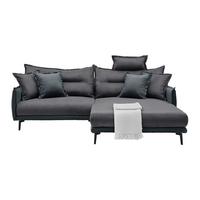 Ecksofa Nuovo Dunkelgrau - Dunkelgrau/Schwarz, MODERN, Textil/Metall (245/72-113/190cm) - Mömax