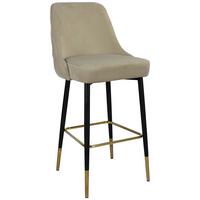 BARHOCKER MOJO 100 - Taupe/Goldfarben, Modern, Textil/Metall (53/110/57cm) - Kayoom