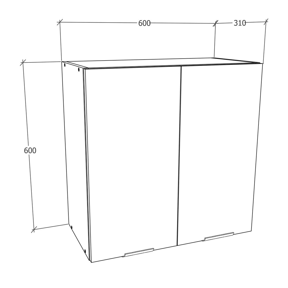 Kuhinjska Zgornja Omarica Fasola, Bela, Antracit, Š 60cm - črna/bela, Trend, umetna masa/leseni material (60/60/31cm) - MID.YOU