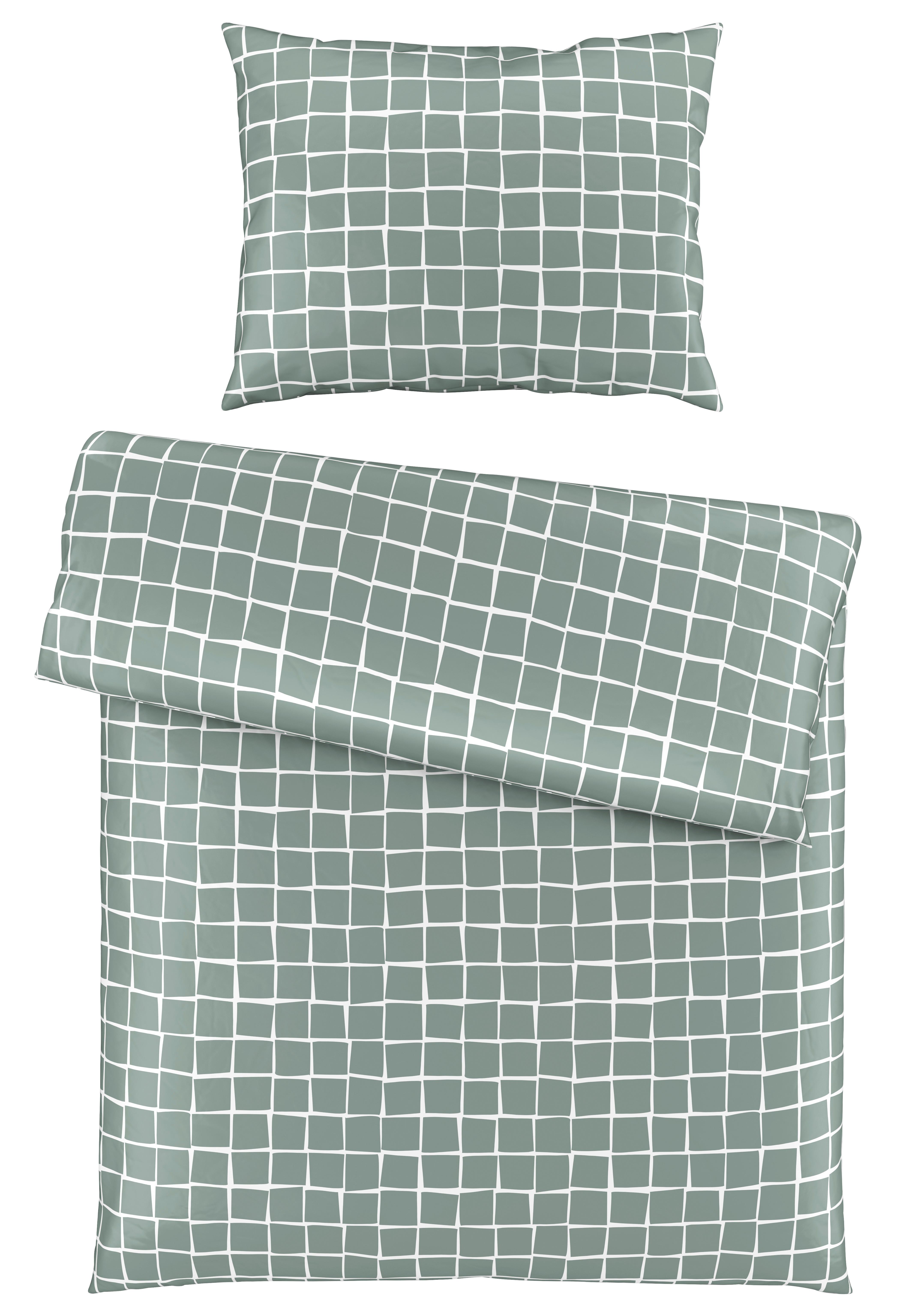 Posteljina 70/90cm 140/200cm Square - boje žada, Konventionell, tekstil (140/200cm) - Modern Living